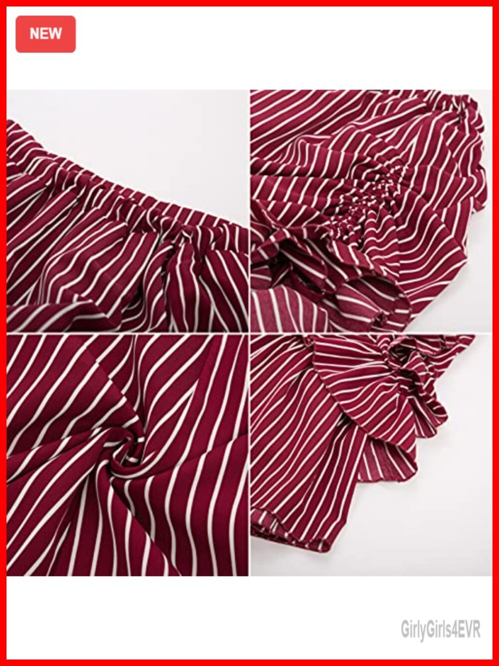 Victorian Gothic Steampunk Striped Ruffled Full Skirt Drawstring - Picture 6 of 6